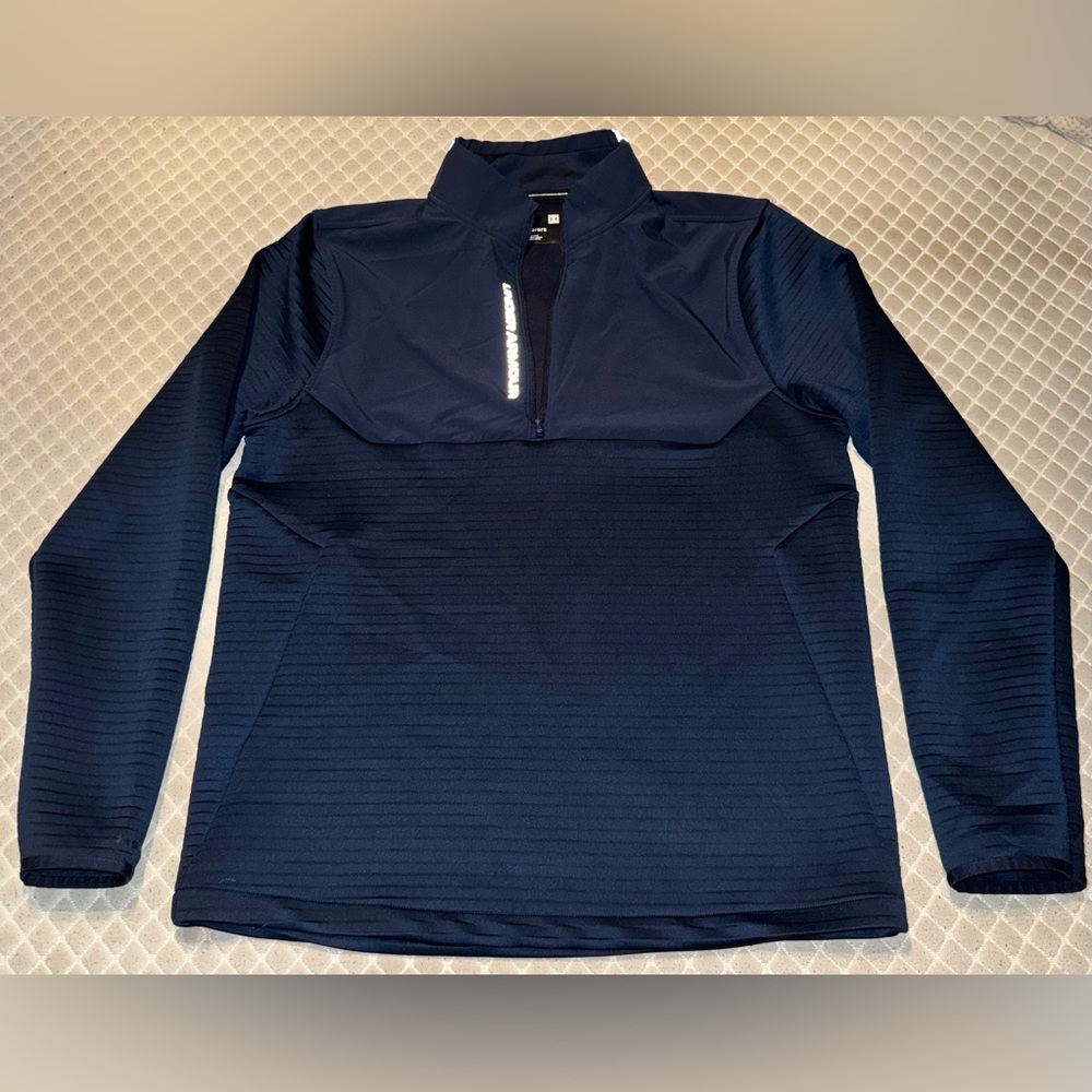 Under Armour Golf Navy ¼-Zip Pullover – Size LG – Performance Thermal